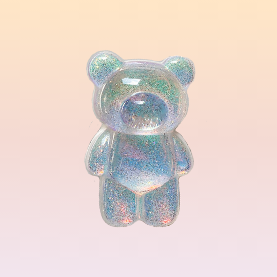 blue shimmer bear phone grip