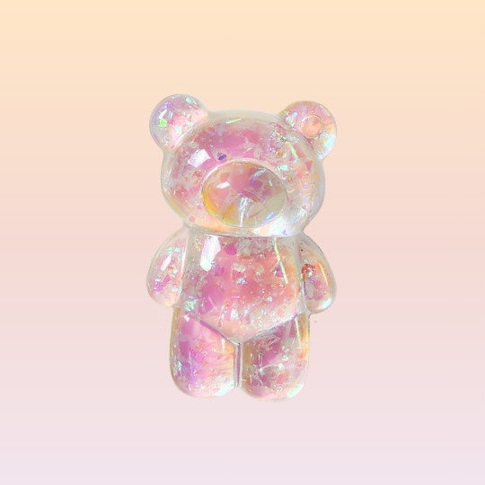 iridescent bear phone grip